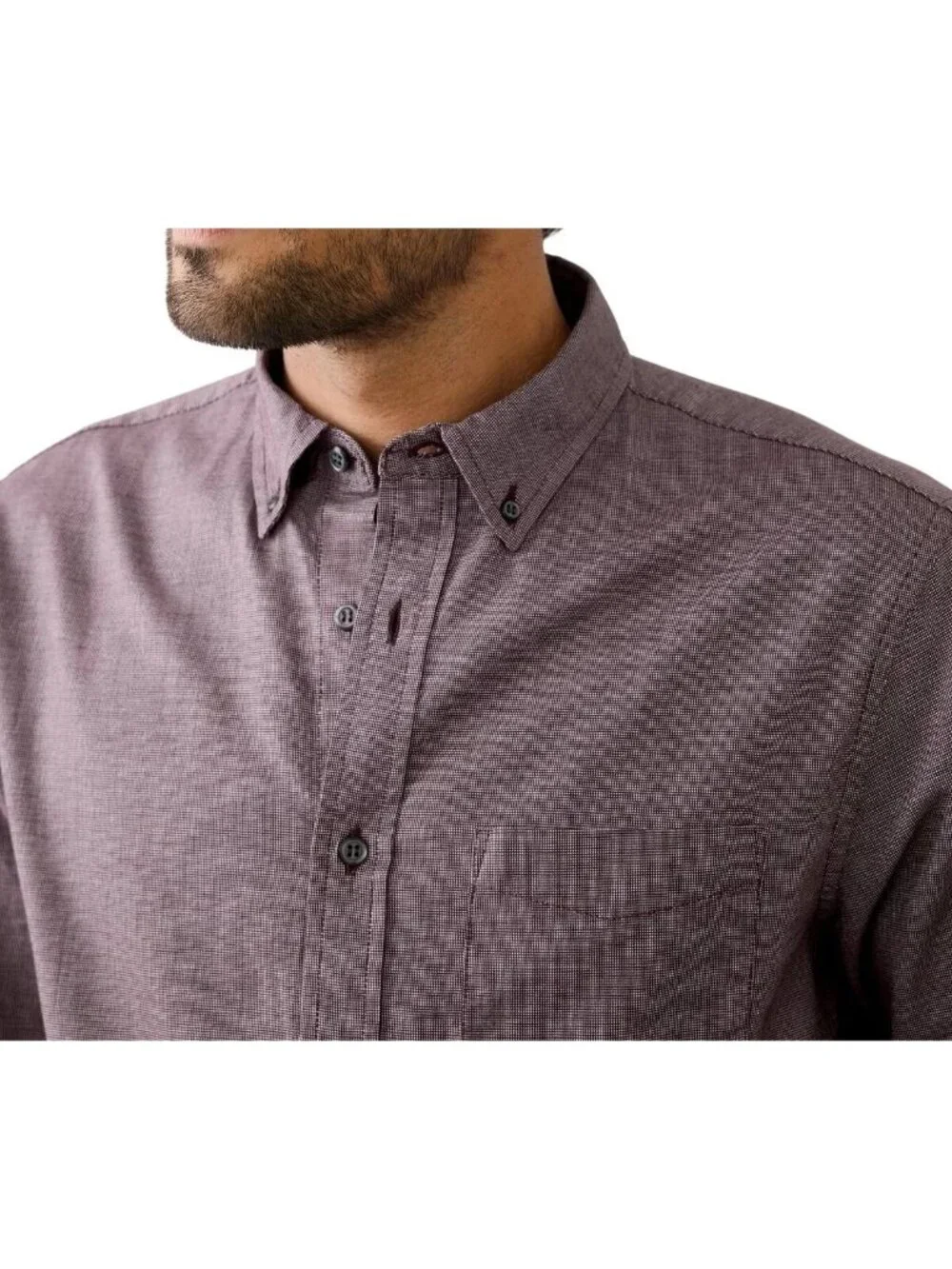 Banana Republic Men's M Stretch Button-Up Shirt Textured Mauve B1341